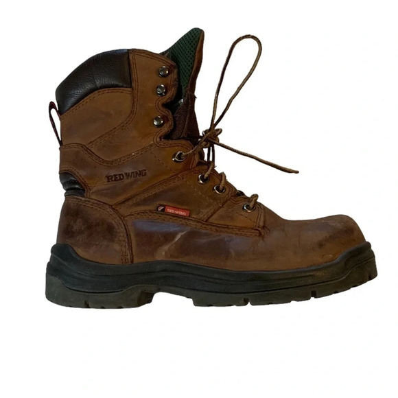 Red Wing Shoes Brown Poplar  Frontier Leather Work Steel Toe Boots 9.5 - Picture 1 of 14